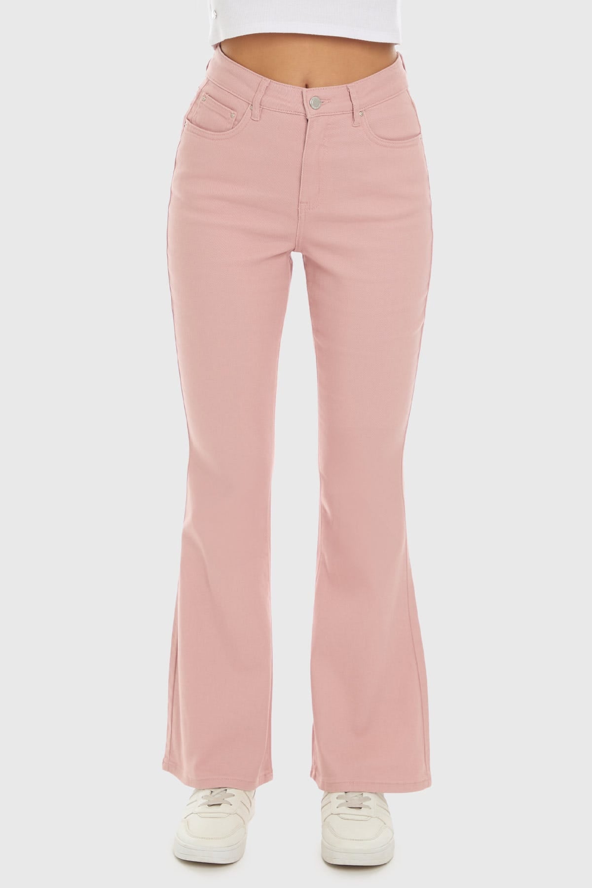 JEANS MUJER FLARE COLOR MARSALA