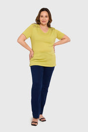 Polera Mujer Tachas Pistacho