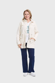 Chaqueta Mujer Con Gorro Beige