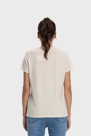 Polera Mujer Básica Print Crudo