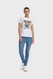 Polera Mujer Básica Print Blanco