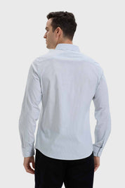 Camisa Hombre Slim Fit Rayas Verde