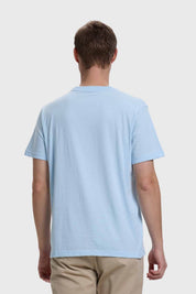 Polera Hombre Básica Con Bolsillo Celeste