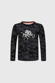 Polera Niño Print Dino Negro