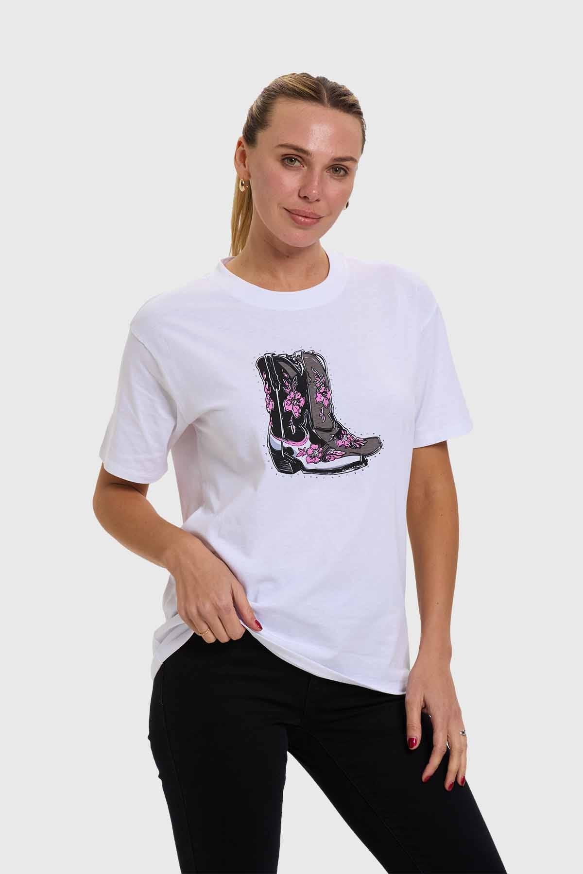 Polera Mujer Print Blanco