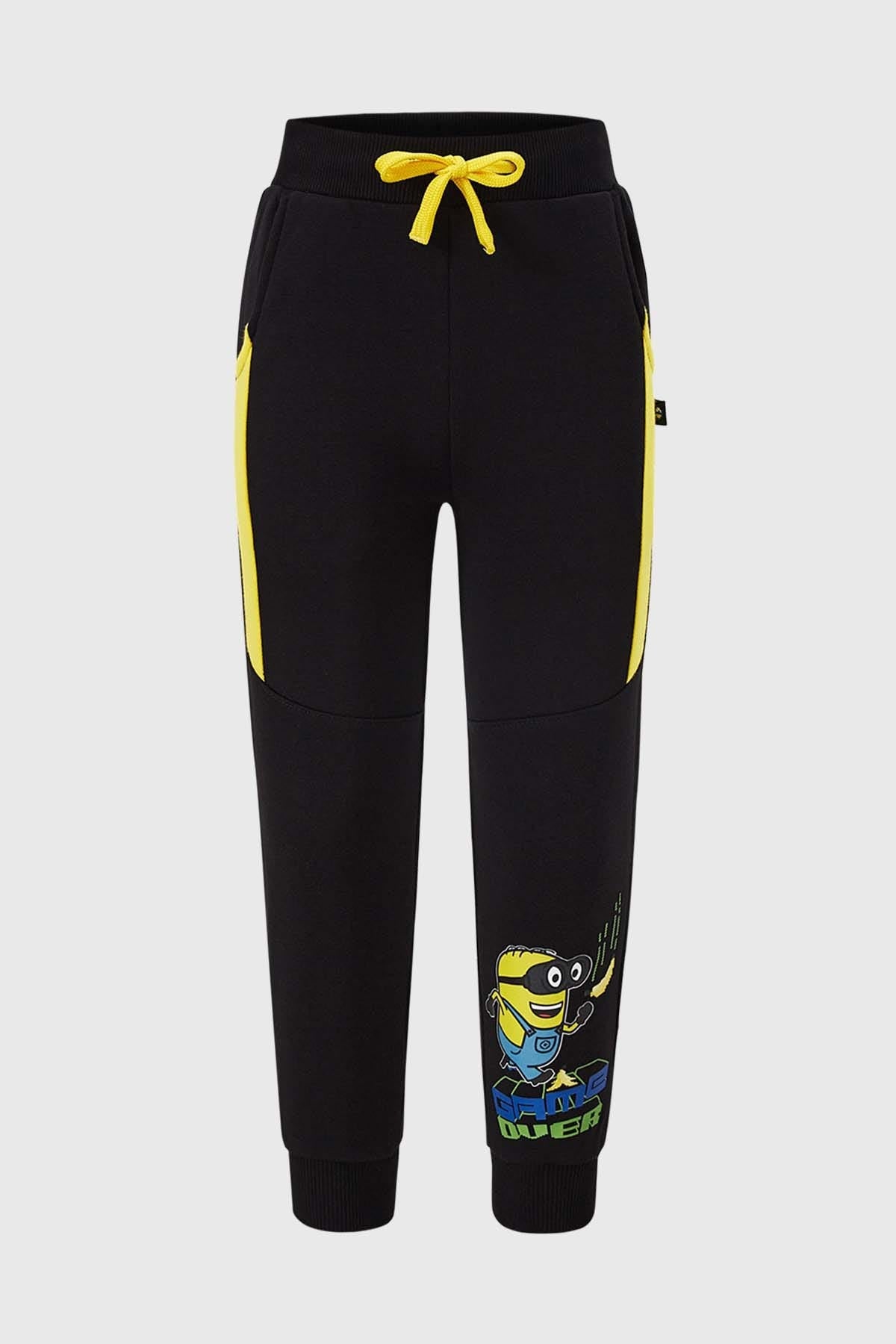 PANTALÓN BUZO NIÑO JOGGER MINIONS NEGRO