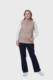 Parka Mujer Con Rombos Bolsillos Beige