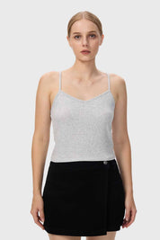 Polera Mujer Pabilo Crop Gris