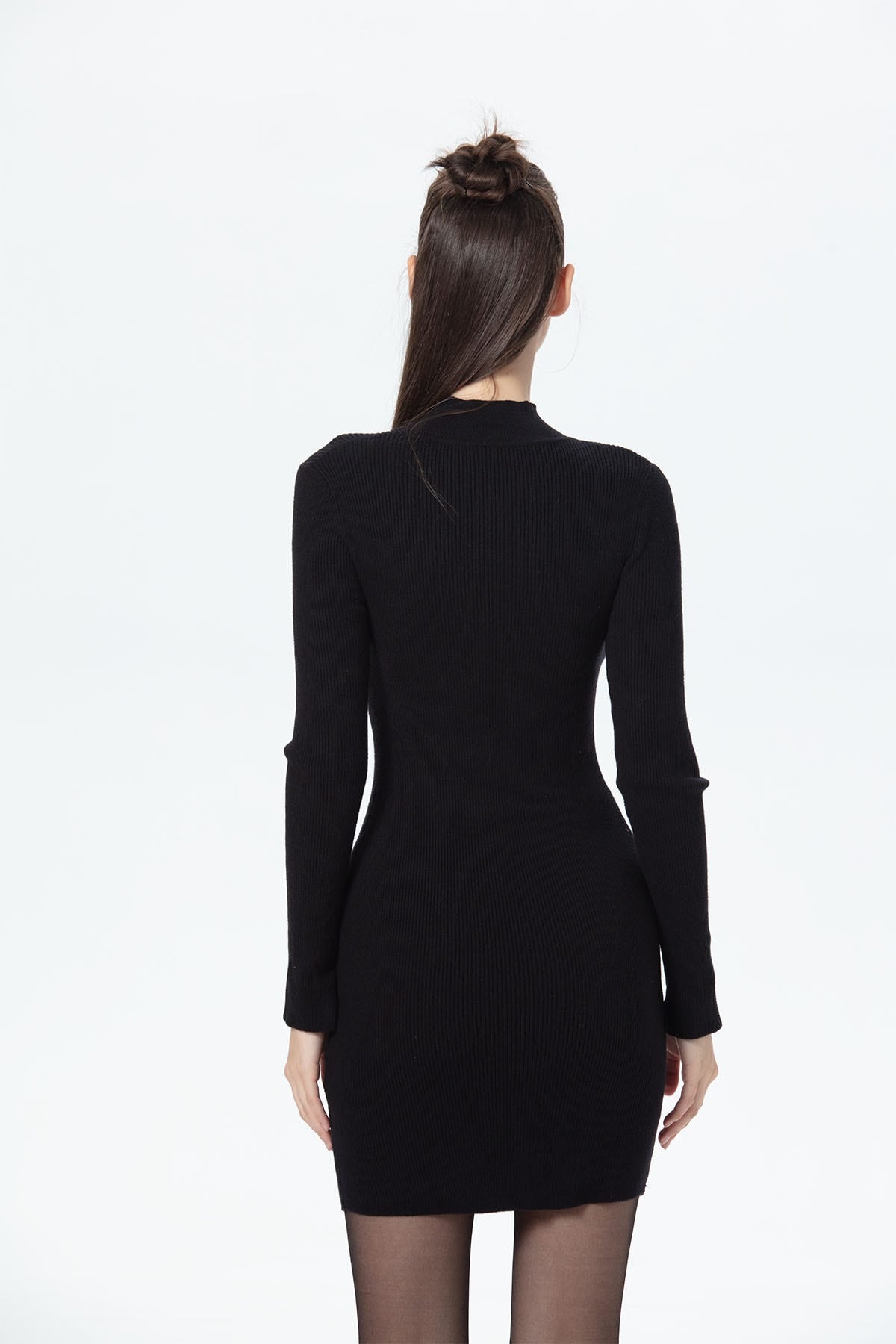Vestido Mujer Tejido Negro