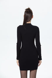 Vestido Mujer Tejido Negro