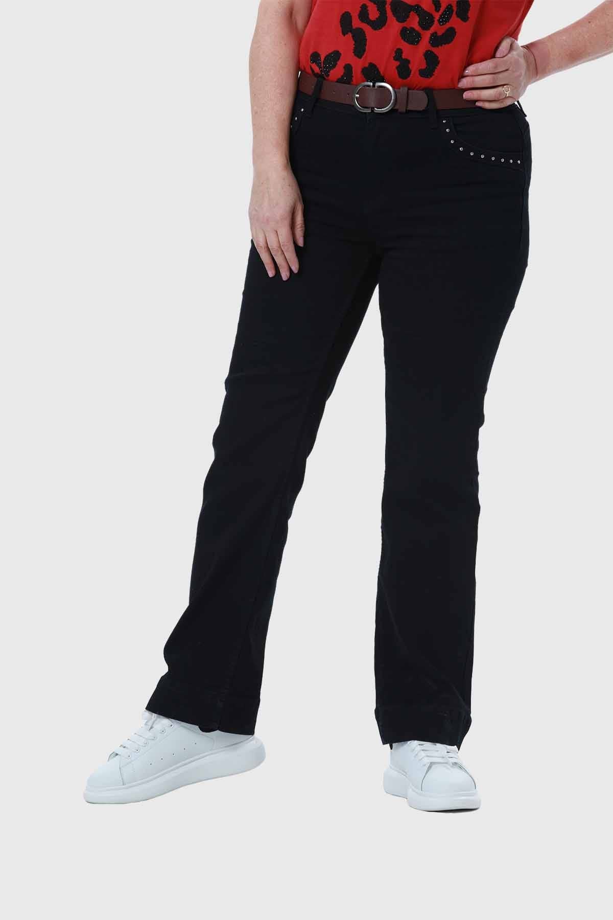 Jeans Mujer Clásico Calce Recto Negro