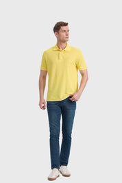 Polera Hombre Básica Piqué Amarillo