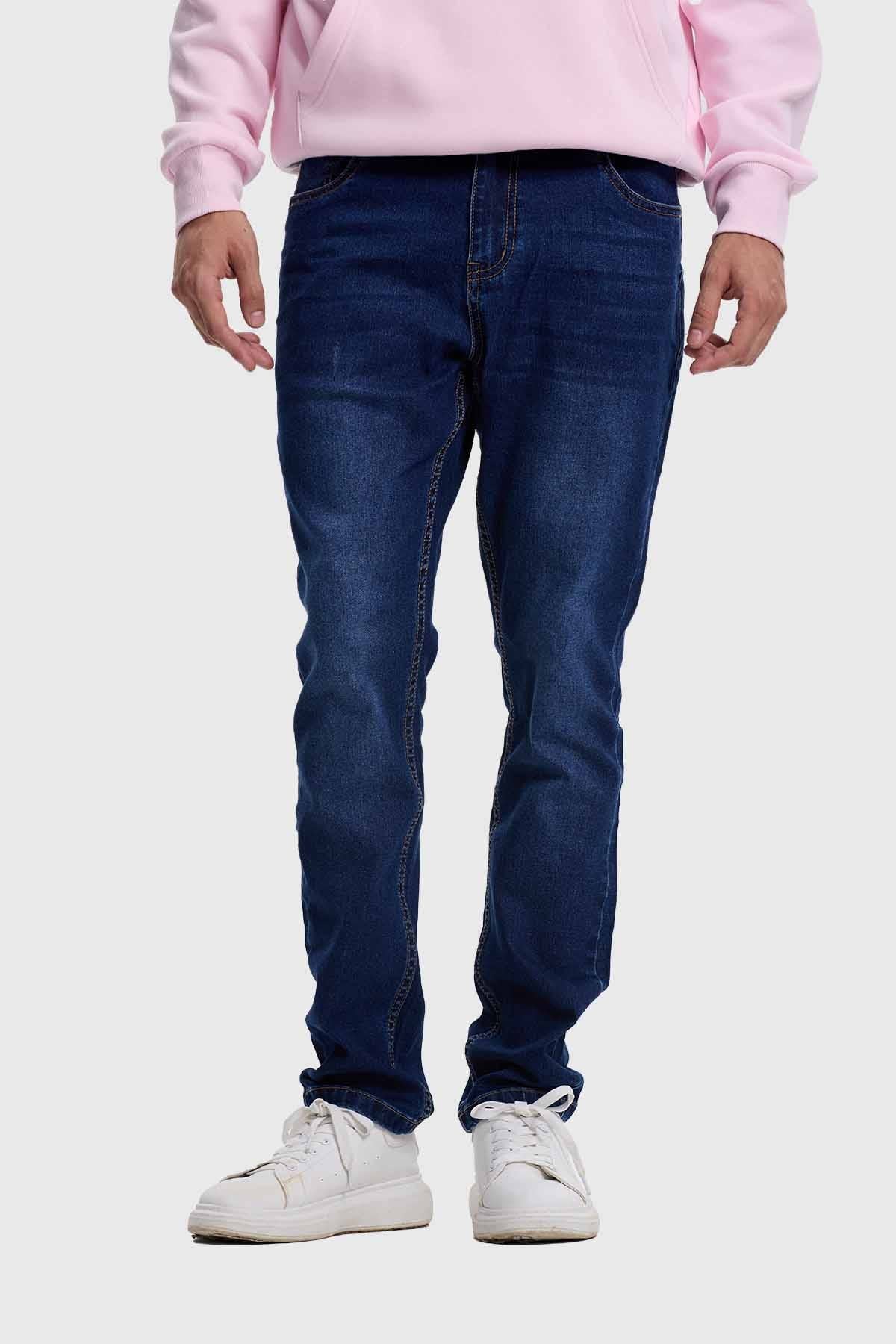 Jeans Hombre Slim Tendencia Azul