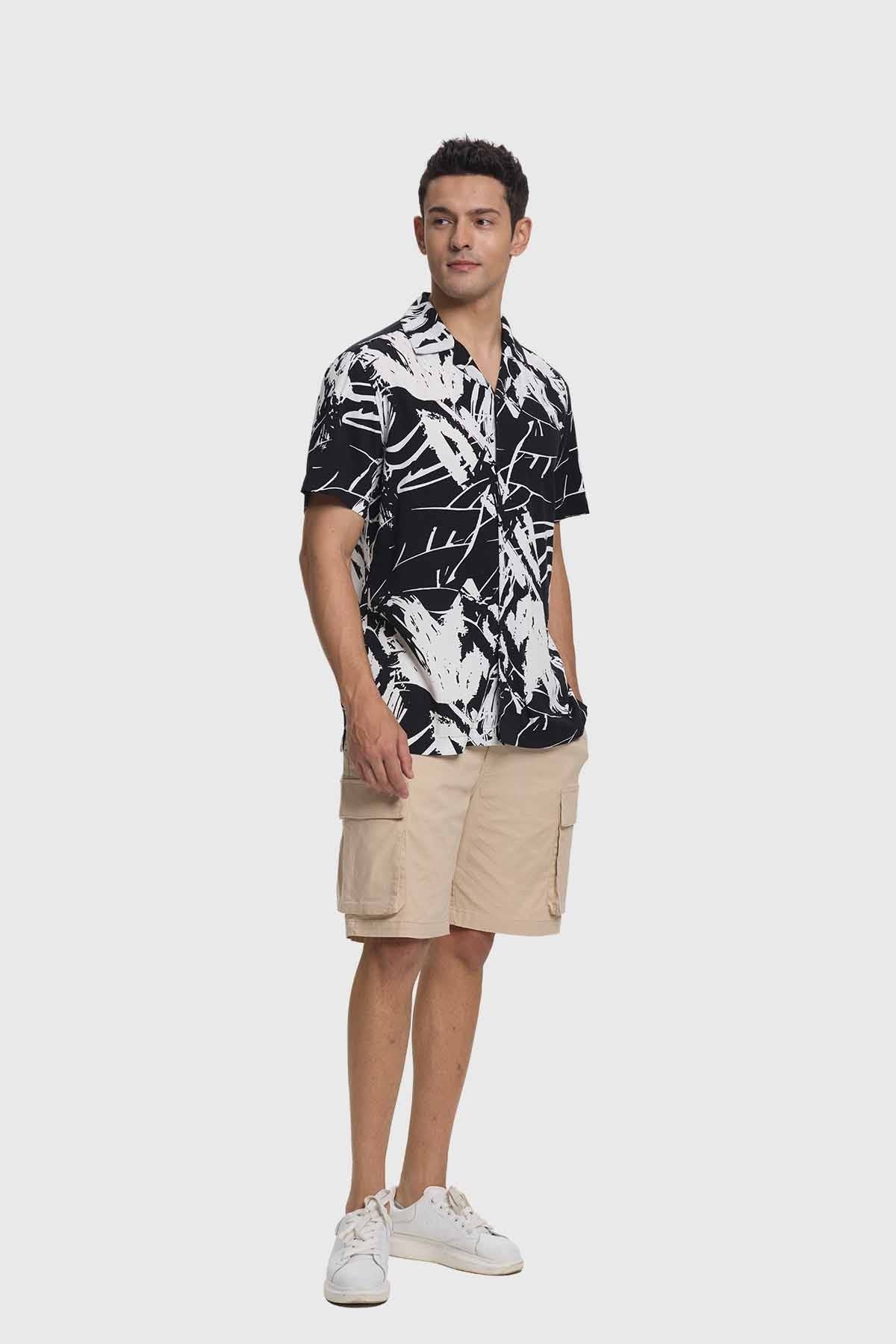 Camisa Hombre Print Negro