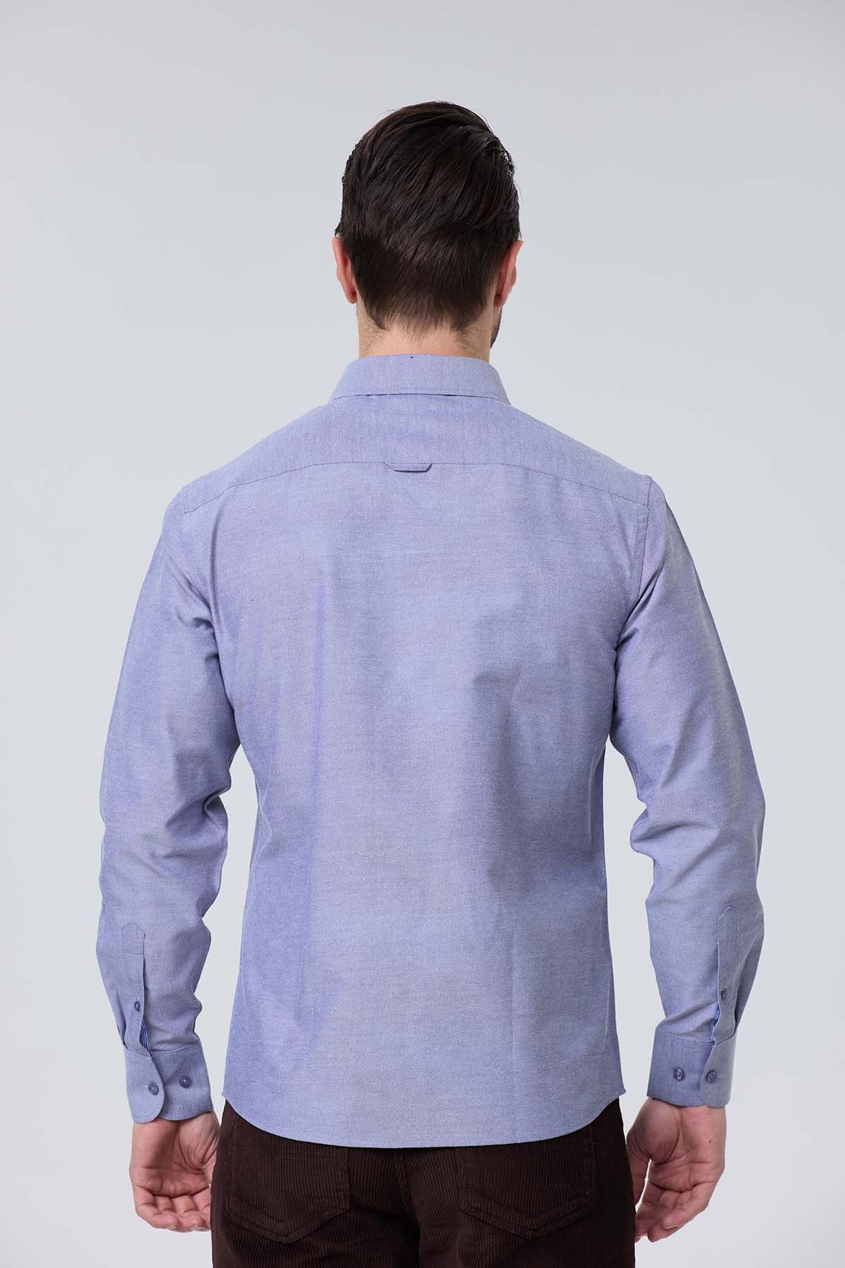 Camisa Hombre Oxford Azul