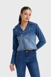 Chaqueta Mujer Biker Azul