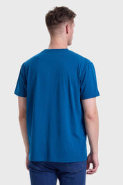 Polera Hombre Cuello V Básica Azul Noche