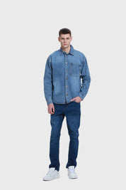 Camisa Hombre Mezclilla Azul
