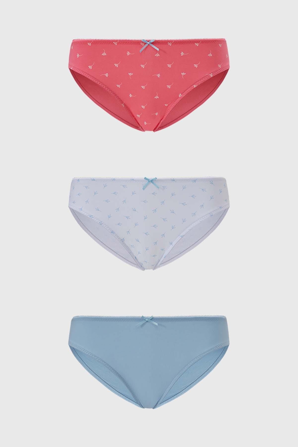 Calzón Mujer Tripack Bikini Algodón Rosa