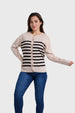 Chaleco Mujer Rayado Beige