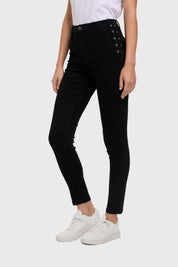 Jeans Mujer Skinny Ojetillo Negro