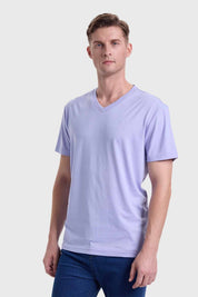 Polera Hombre Cuello V Básica Lila