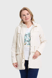 Chaqueta Mujer Con Gorro Beige