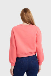 Polerón Mujer Cropped Bordado Coral