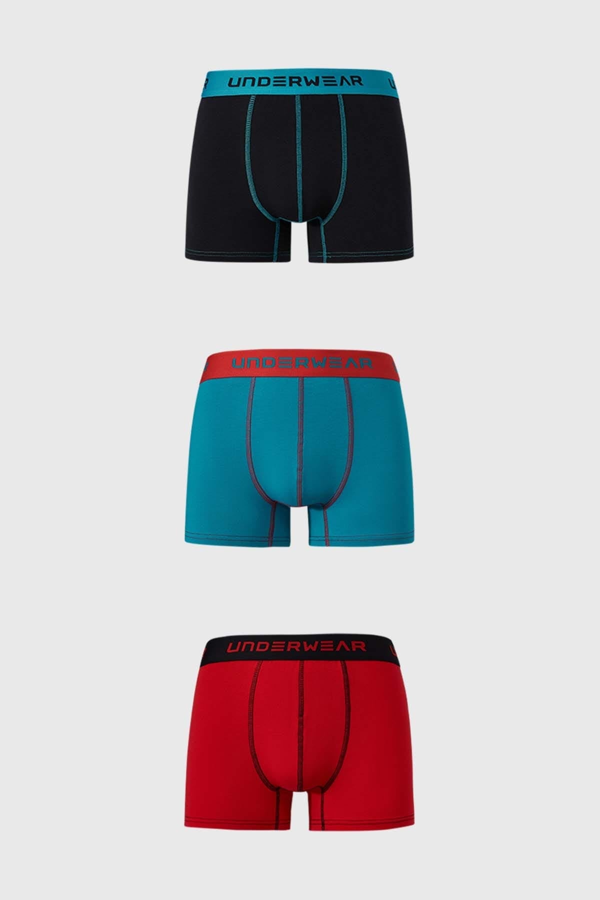 Boxer Hombre Tripack Corto Rojo
