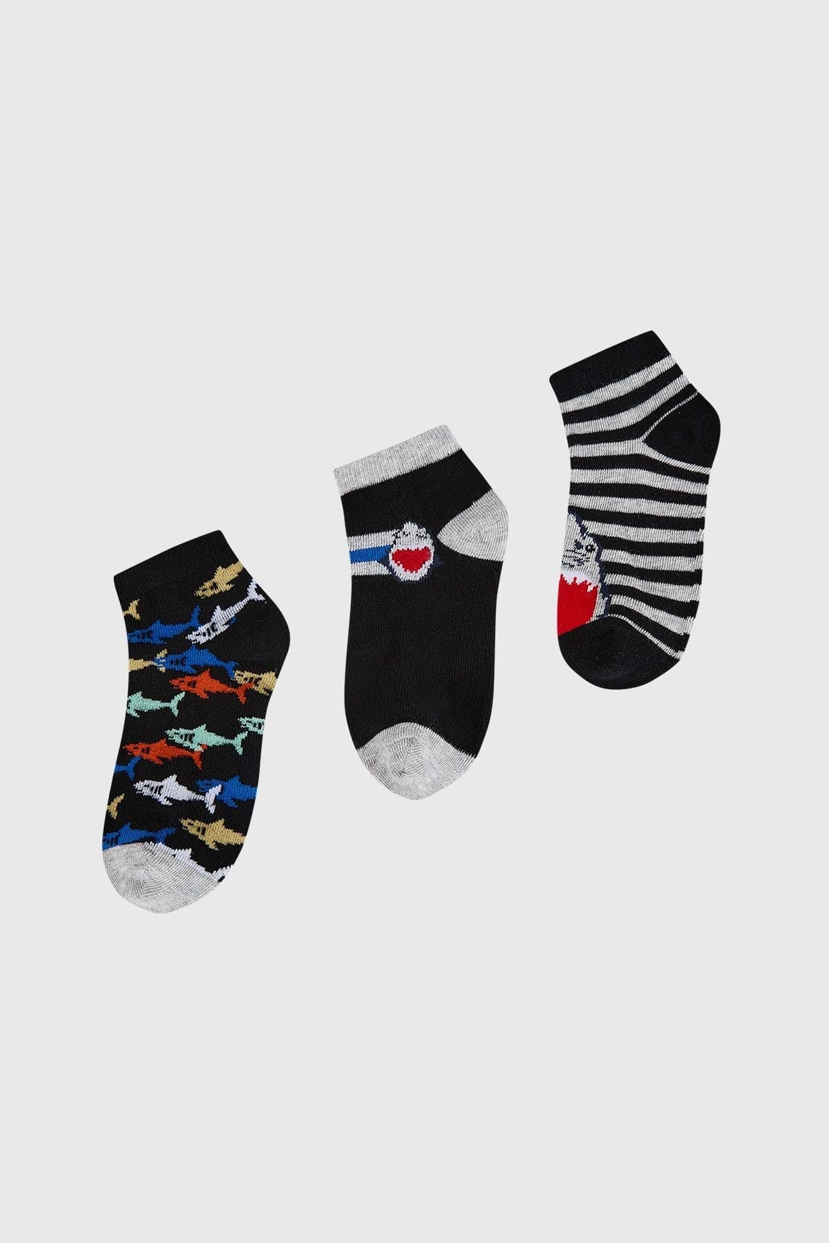 Calceta Deportiva Niño Tripack Ra Negro