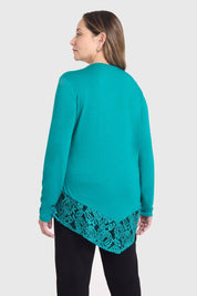 Polera Mujer Con Detalle Macramé Verde