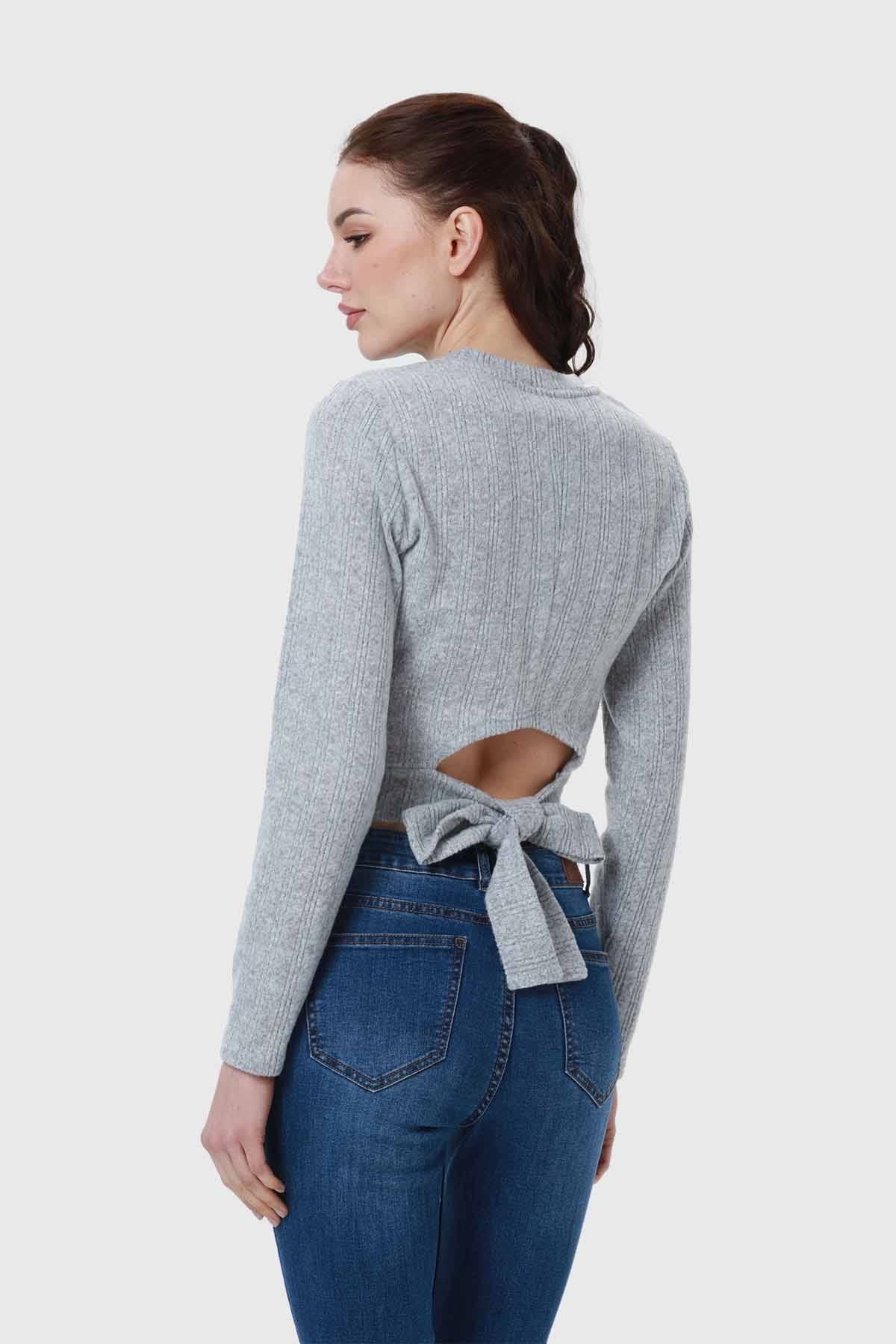 Sweater Mujer Detalle Gris