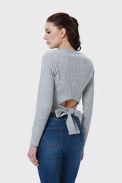 Sweater Mujer Detalle Gris
