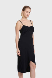 Vestido Mujer Largo Escote Negro
