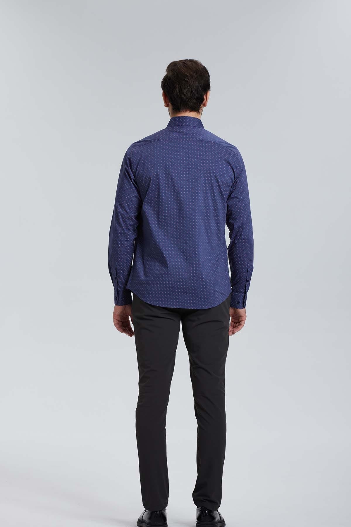 Camisa Hombre Print Azul