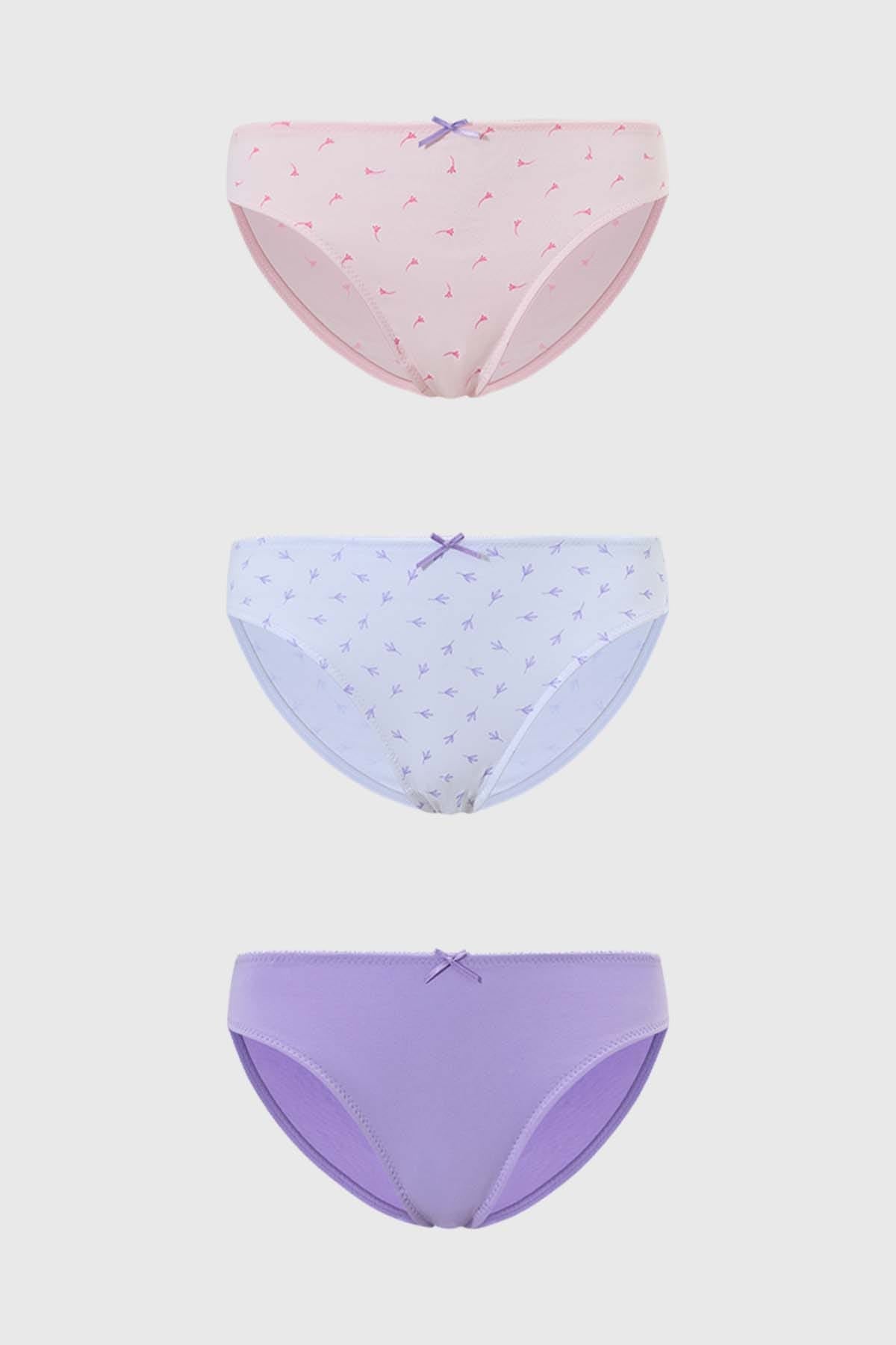 Calzón Mujer Tripack Bikini Algodón Palo Rosa
