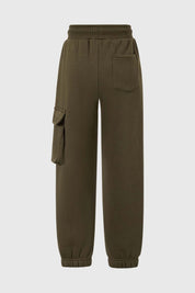 Pantalón Buzo Niño Cargo Con Cortes Verde