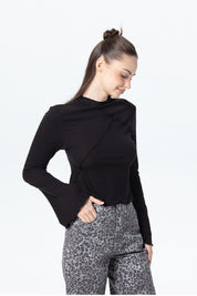 Polera Mujer Patchwork Negro