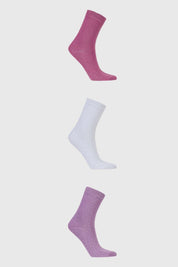 Calcetín De Vestir Mujer Tripack Violeta