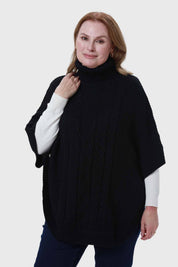 Sweater Mujer Poncho Negro