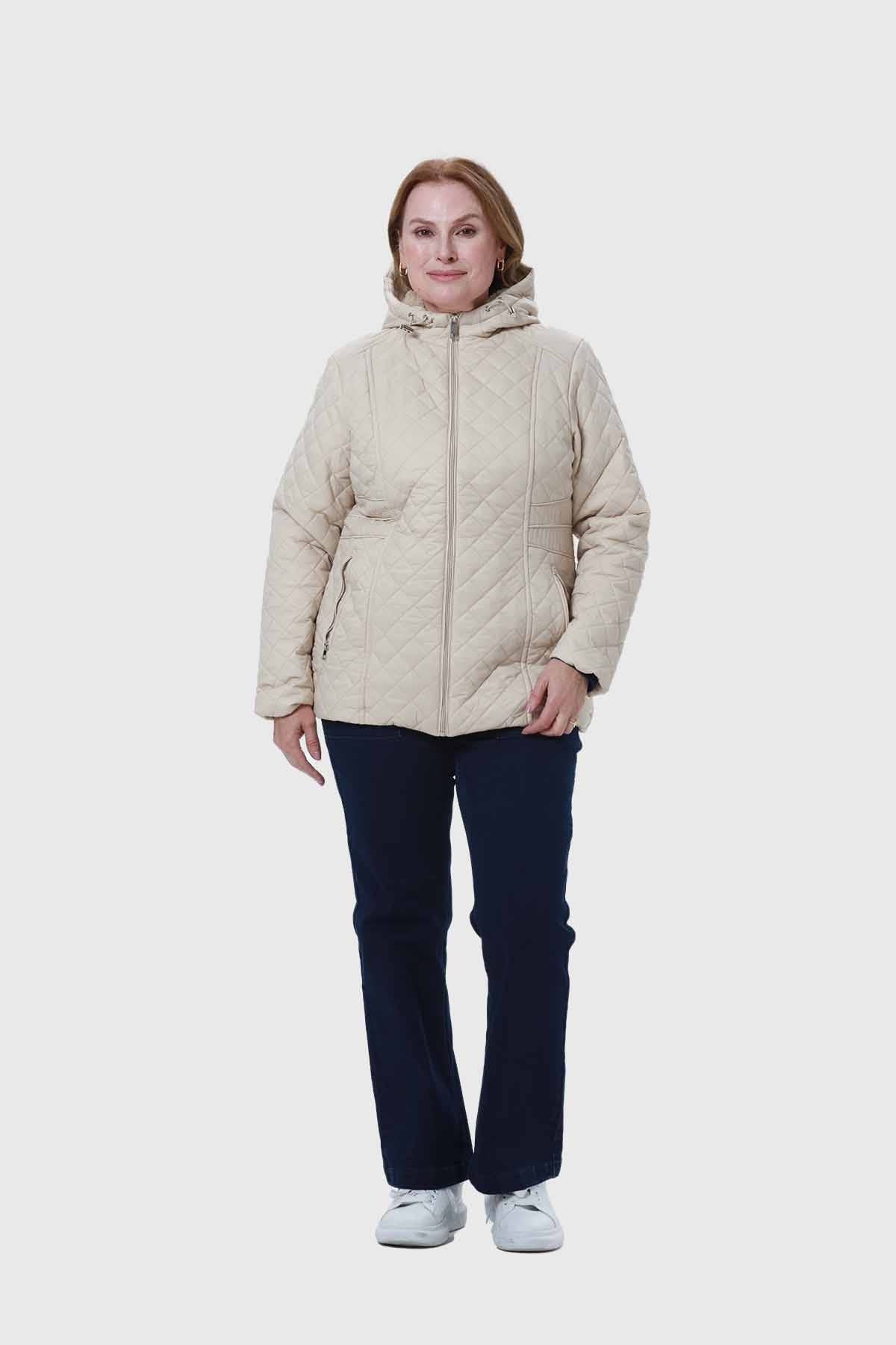 Parka Mujer Con Bolsillo Beige