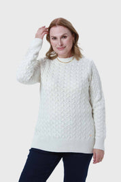 Sweater Mujer Calado Crudo