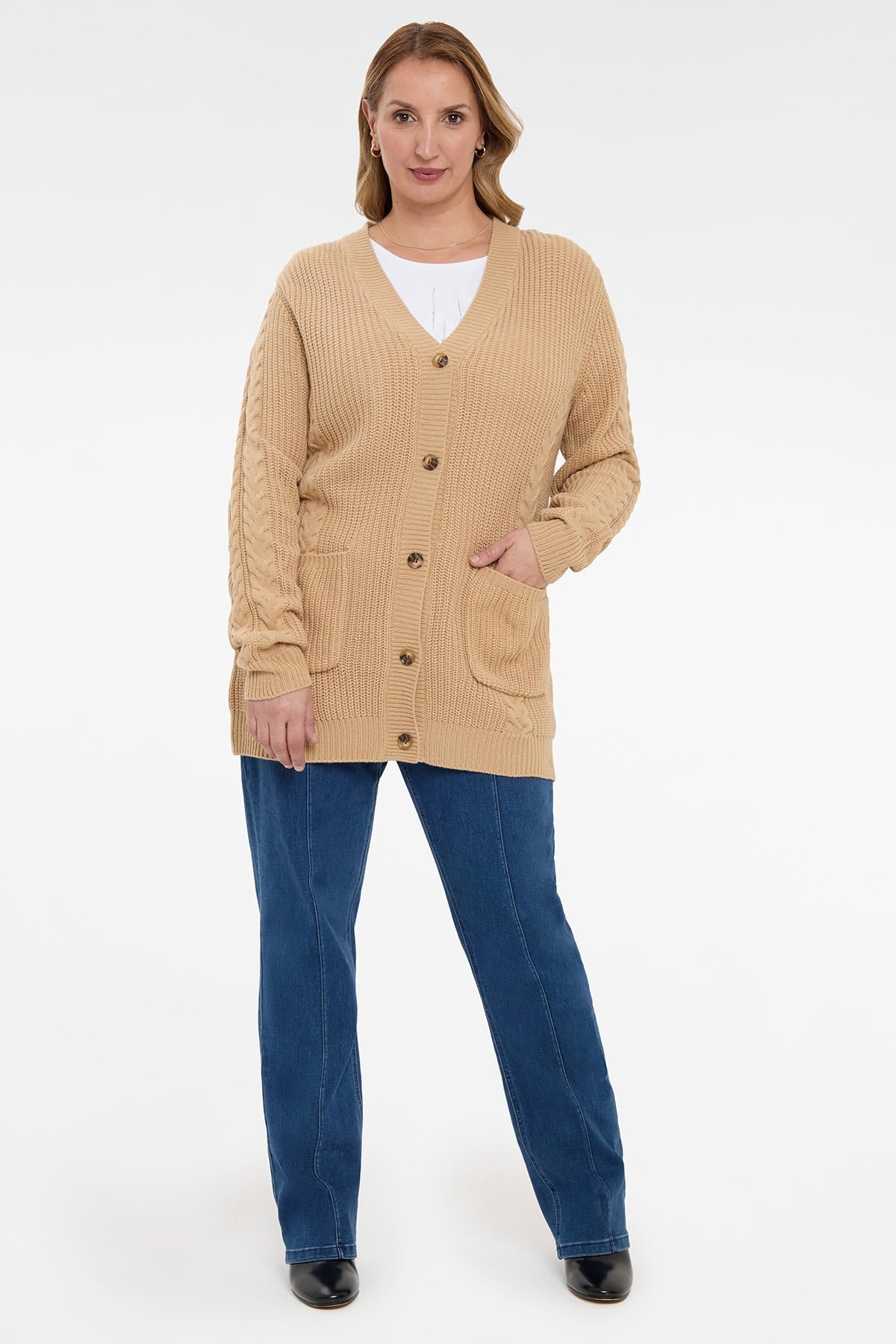 Chaleco Mujer Acanalado Beige
