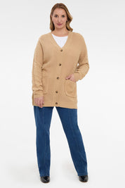 Chaleco Mujer Acanalado Beige