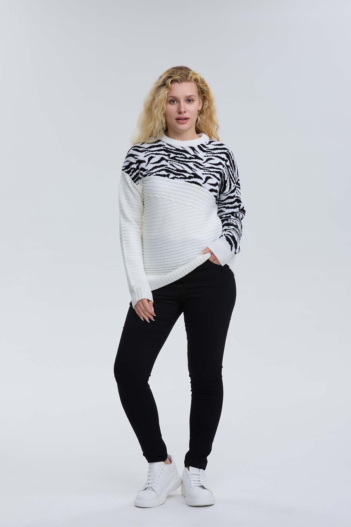 Sweater Mujer Print Crudo