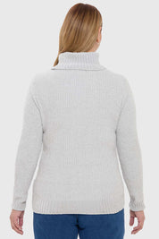 Sweater Mujer Trenzado Gris
