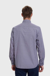 Camisa Hombre Mini Print Azul