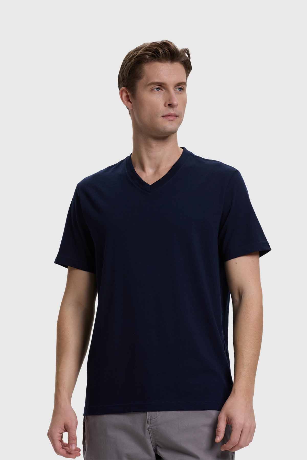 Polera Hombre Casual Básica Azul