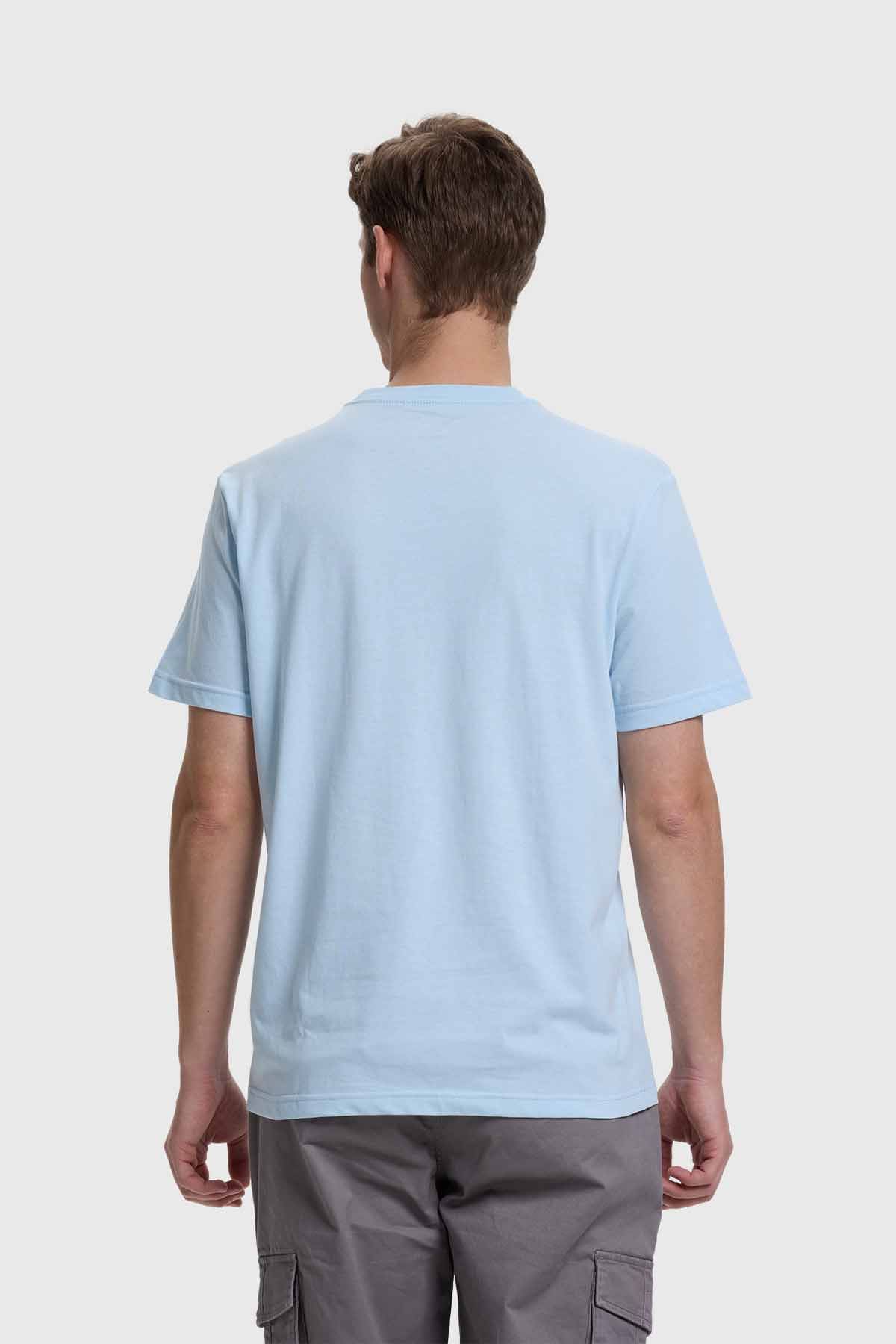 Polera Hombre Casual Básica Celeste