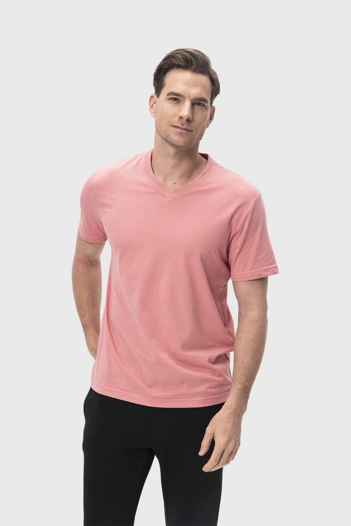 Polera Hombre Casual Básica Damasco